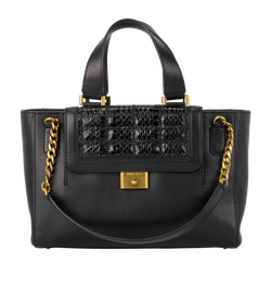 Camille Pocket Tote, Leather, Black, MII, DB, 2*